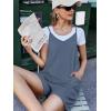 image:imageEkouaer Rompers for Women Summer Casual Sleeveless Spaghetti Strap Shorts Overalls Jumpsuits Beach Outfits with PocketsBlue Grey