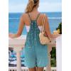 image:imageEkouaer Rompers for Women Summer Casual Sleeveless Spaghetti Strap Shorts Overalls Jumpsuits Beach Outfits with PocketsBluevine