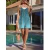 image:imageEkouaer Rompers for Women Summer Casual Sleeveless Spaghetti Strap Shorts Overalls Jumpsuits Beach Outfits with PocketsBluevine