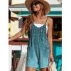 image:imageEkouaer Rompers for Women Summer Casual Sleeveless Spaghetti Strap Shorts Overalls Jumpsuits Beach Outfits with PocketsBluevine