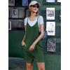 image:imageEkouaer Rompers for Women Summer Casual Sleeveless Spaghetti Strap Shorts Overalls Jumpsuits Beach Outfits with PocketsDark Green