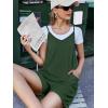 image:imageEkouaer Rompers for Women Summer Casual Sleeveless Spaghetti Strap Shorts Overalls Jumpsuits Beach Outfits with PocketsDark Green