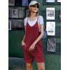 image:imageEkouaer Rompers for Women Summer Casual Sleeveless Spaghetti Strap Shorts Overalls Jumpsuits Beach Outfits with PocketsDark Red