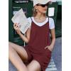 image:imageEkouaer Rompers for Women Summer Casual Sleeveless Spaghetti Strap Shorts Overalls Jumpsuits Beach Outfits with PocketsDark Red
