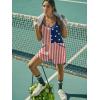 image:imageEkouaer Rompers for Women Summer Casual Sleeveless Spaghetti Strap Shorts Overalls Jumpsuits Beach Outfits with PocketsFlag Red
