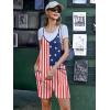 image:imageEkouaer Rompers for Women Summer Casual Sleeveless Spaghetti Strap Shorts Overalls Jumpsuits Beach Outfits with PocketsFlag Red