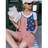 image:imageEkouaer Rompers for Women Summer Casual Sleeveless Spaghetti Strap Shorts Overalls Jumpsuits Beach Outfits with PocketsFlag Red