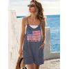 image:imageEkouaer Rompers for Women Summer Casual Sleeveless Spaghetti Strap Shorts Overalls Jumpsuits Beach Outfits with PocketsFlagwhite