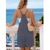 image:imageEkouaer Rompers for Women Summer Casual Sleeveless Spaghetti Strap Shorts Overalls Jumpsuits Beach Outfits with PocketsFlagwhite
