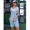 image:imageEkouaer Rompers for Women Summer Casual Sleeveless Spaghetti Strap Shorts Overalls Jumpsuits Beach Outfits with PocketsLight Blue