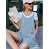 image:imageEkouaer Rompers for Women Summer Casual Sleeveless Spaghetti Strap Shorts Overalls Jumpsuits Beach Outfits with PocketsLight Blue