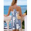 image:imageEkouaer Rompers for Women Summer Casual Sleeveless Spaghetti Strap Shorts Overalls Jumpsuits Beach Outfits with PocketsLight Bluetie Dye