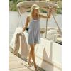 image:imageEkouaer Rompers for Women Summer Casual Sleeveless Spaghetti Strap Shorts Overalls Jumpsuits Beach Outfits with PocketsLight Gray