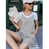 image:imageEkouaer Rompers for Women Summer Casual Sleeveless Spaghetti Strap Shorts Overalls Jumpsuits Beach Outfits with PocketsLight Gray
