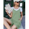 image:imageEkouaer Rompers for Women Summer Casual Sleeveless Spaghetti Strap Shorts Overalls Jumpsuits Beach Outfits with PocketsLight Green