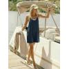 image:imageEkouaer Rompers for Women Summer Casual Sleeveless Spaghetti Strap Shorts Overalls Jumpsuits Beach Outfits with PocketsNavy Blue