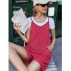 image:imageEkouaer Rompers for Women Summer Casual Sleeveless Spaghetti Strap Shorts Overalls Jumpsuits Beach Outfits with PocketsRose