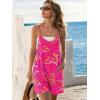 image:imageEkouaer Rompers for Women Summer Casual Sleeveless Spaghetti Strap Shorts Overalls Jumpsuits Beach Outfits with PocketsRose Pinkfloral