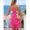 image:imageEkouaer Rompers for Women Summer Casual Sleeveless Spaghetti Strap Shorts Overalls Jumpsuits Beach Outfits with PocketsRose Pinkfloral