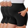 image:imageEkouaer 3 Pack Maternity Shorts Over The Belly with Pockets Summer Workout Pregnancy Shorts Stretchy Lounge PajamaBlackBlackBlack