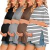 4pcs Black / Brown / Grey / Stripe