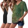 image:imageEkouaer Maternity Shirts 3 Pack Womens Short Sleeve Pregnancy Tops V Neck Split Side Mama Clothes SXXL3 Pcs Black White Boho Green Floral