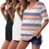 3 Pcs Black/ White/ Pink Stripe