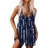 image:imageEkouaer Rompers for Women Summer Casual Sleeveless Spaghetti Strap Shorts Overalls Jumpsuits Beach Outfits with PocketsBluetie Dye