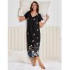image:imageEkouaer 3 Pack Long Nightgowns for Women Plus Size Moo Moos Short Sleeve House Dress Button Night Gown Soft Sleepwear S5XLBlack ButterflyBlackDark Grey