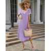 image:imageEkouaer 3 Pack Long Nightgowns for Women Plus Size Moo Moos Short Sleeve House Dress Button Night Gown Soft Sleepwear S5XLBlack FloralLight PurpleBlack