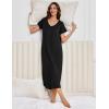 image:imageEkouaer 3 Pack Long Nightgowns for Women Plus Size Moo Moos Short Sleeve House Dress Button Night Gown Soft Sleepwear S5XLBlackLeopardPink