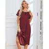 image:imageEkouaer 3 Pack Long Nightgowns for Women Plus Size Moo Moos Short Sleeve House Dress Button Night Gown Soft Sleepwear S5XLBlue FloralWine RedBlack