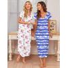image:imageEkouaer 3 Pack Long Nightgowns for Women Plus Size Moo Moos Short Sleeve House Dress Button Night Gown Soft Sleepwear S5XLBlue StripedBlue FlowerWhite Flower