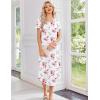 image:imageEkouaer 3 Pack Long Nightgowns for Women Plus Size Moo Moos Short Sleeve House Dress Button Night Gown Soft Sleepwear S5XLBlue StripedBlue FlowerWhite Flower