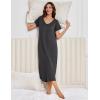 image:imageEkouaer 3 Pack Long Nightgowns for Women Plus Size Moo Moos Short Sleeve House Dress Button Night Gown Soft Sleepwear S5XLDark GreyBlueBlack