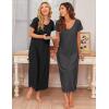 image:imageEkouaer 3 Pack Long Nightgowns for Women Plus Size Moo Moos Short Sleeve House Dress Button Night Gown Soft Sleepwear S5XLDark GreyBlueBlack