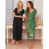image:imageEkouaer 3 Pack Long Nightgowns for Women Plus Size Moo Moos Short Sleeve House Dress Button Night Gown Soft Sleepwear S5XLGreen FloralDark GreyBlack