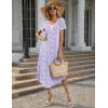 image:imageEkouaer 3 Pack Long Nightgowns for Women Plus Size Moo Moos Short Sleeve House Dress Button Night Gown Soft Sleepwear S5XLLeopardPurple FloralBlue Dog Footprints