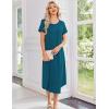 image:imageEkouaer 3 Pack Long Nightgowns for Women Plus Size Moo Moos Short Sleeve House Dress Button Night Gown Soft Sleepwear S5XLLigth Blue FloralBlackBlue Green
