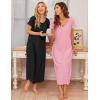 image:imageEkouaer 3 Pack Long Nightgowns for Women Plus Size Moo Moos Short Sleeve House Dress Button Night Gown Soft Sleepwear S5XLPinkBlue StarBlack