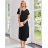 image:imageEkouaer 3 Pack Long Nightgowns for Women Plus Size Moo Moos Short Sleeve House Dress Button Night Gown Soft Sleepwear S5XLPinkBlue StarBlack