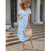 image:imageEkouaer 3 Pack Long Nightgowns for Women Plus Size Moo Moos Short Sleeve House Dress Button Night Gown Soft Sleepwear S5XLPinkBlue StarBlack