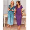 image:imageEkouaer 3 Pack Long Nightgowns for Women Plus Size Moo Moos Short Sleeve House Dress Button Night Gown Soft Sleepwear S5XLPurpleBlackBlue Green Floral