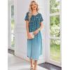 image:imageEkouaer 3 Pack Long Nightgowns for Women Plus Size Moo Moos Short Sleeve House Dress Button Night Gown Soft Sleepwear S5XLPurpleBlackBlue Green Floral