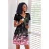 image:imageEkouaer 3 Pack Nightgowns for Women Short Sleeve Sleep Shirts T Shirt Night Gown V Neck Nightshirts Soft Sleepwear DressBlackCherry BlossomsFloral Green