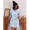 image:imageEkouaer 3 Pack Nightgowns for Women Short Sleeve Sleep Shirts T Shirt Night Gown V Neck Nightshirts Soft Sleepwear DressBlackGreyMoon Star