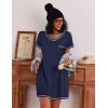 image:imageEkouaer 3 Pack Nightgowns for Women Short Sleeve Sleep Shirts T Shirt Night Gown V Neck Nightshirts Soft Sleepwear DressBlackGreyNavy Blue