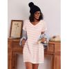 image:imageEkouaer 3 Pack Nightgowns for Women Short Sleeve Sleep Shirts T Shirt Night Gown V Neck Nightshirts Soft Sleepwear DressLittle DaisyBlue StarsPink Stripes