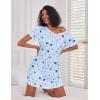 image:imageEkouaer 3 Pack Nightgowns for Women Short Sleeve Sleep Shirts T Shirt Night Gown V Neck Nightshirts Soft Sleepwear DressLittle DaisyBlue StarsPink Stripes