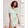 image:imageEkouaer 3 Pack Nightgowns for Women Short Sleeve Sleep Shirts T Shirt Night Gown V Neck Nightshirts Soft Sleepwear DressLittle DaisyBlue StarsPink Stripes